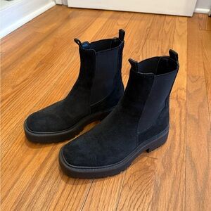Sam Edelman Black Suede Chelsea Boots